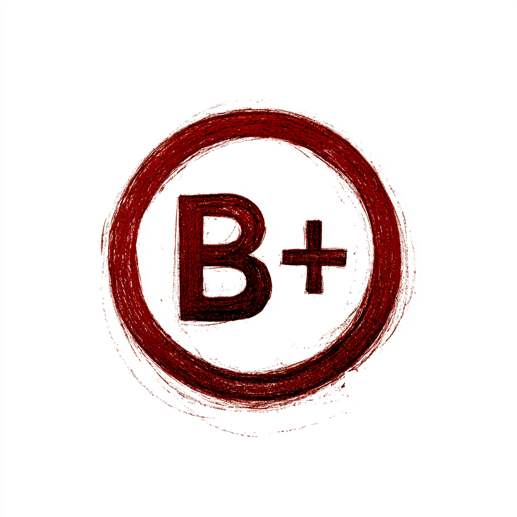 B+ grade circled in red pencil